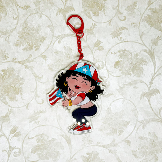 Puerto Rican Girl Keychain